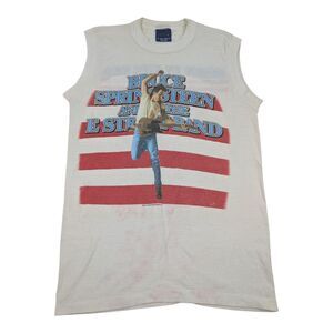 Vtg 80s Bruce Springsteen Born In The USA Tour Shirt Size M Sleeveless Tee *READ
